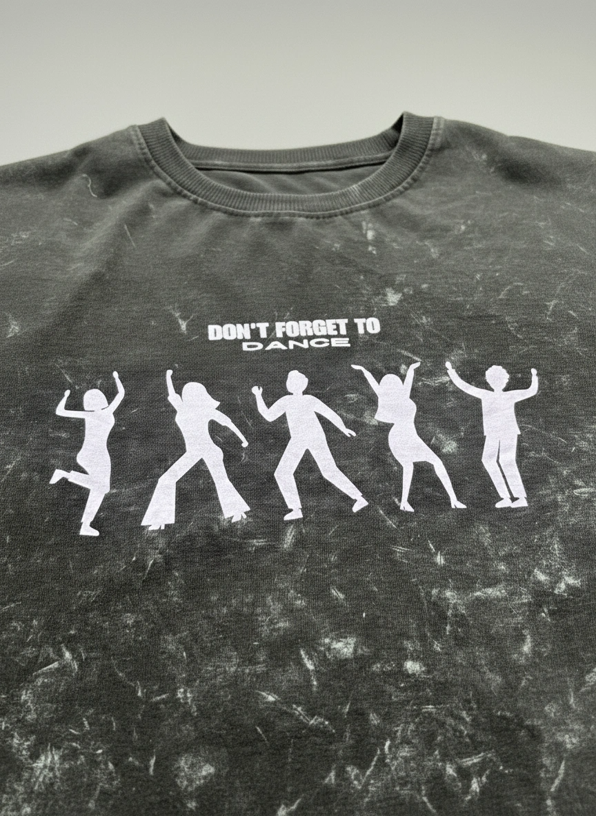 Acid Wash Oversized T-Shirt | Dont Forget To Dance | Qonshi