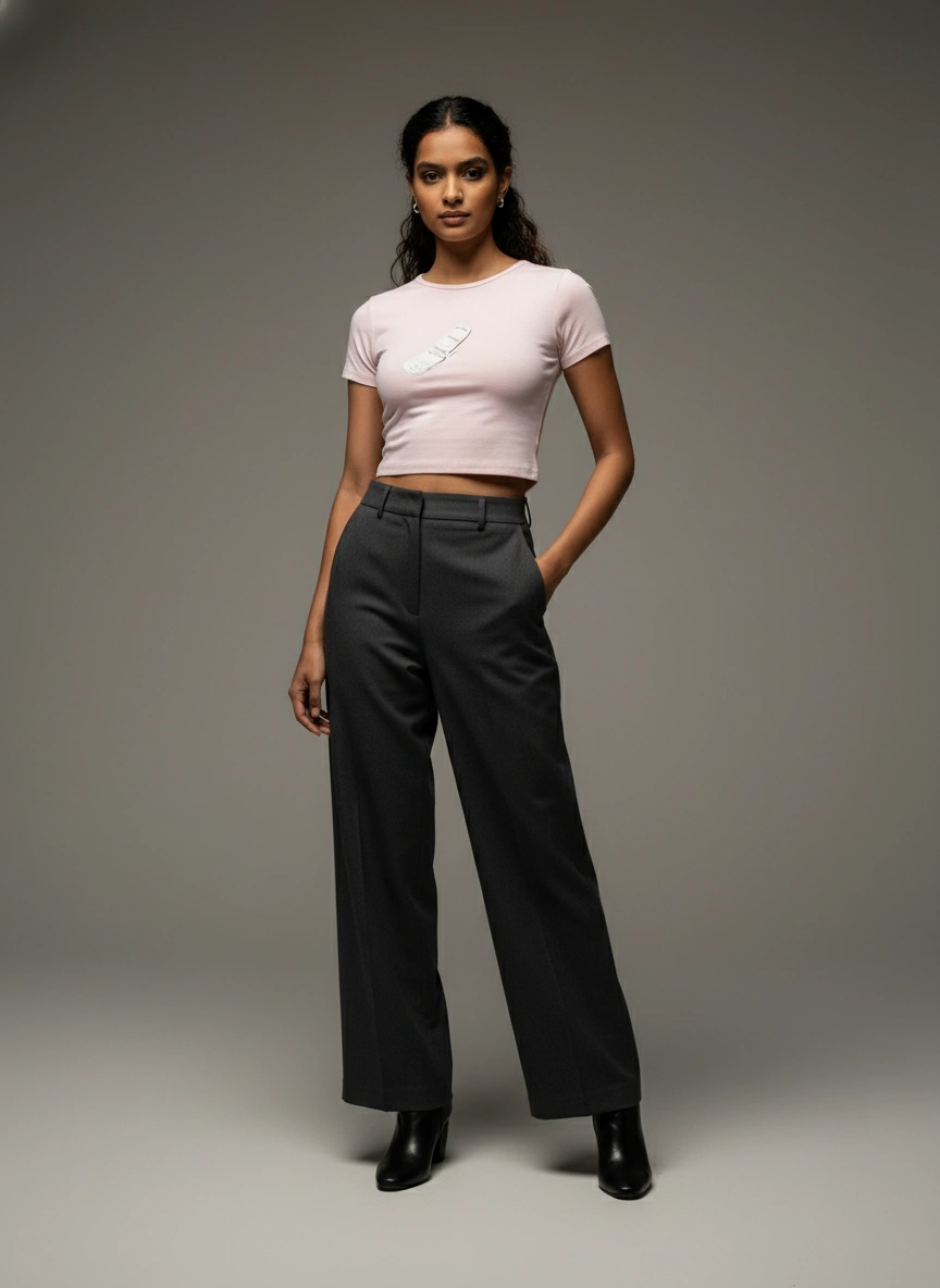 Baby Tee | Fitted Crop Top | Cotton-Spandex Blend | Qonshi