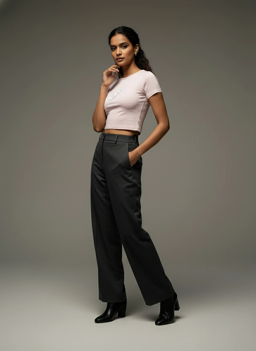 Baby Tee | Fitted Crop Top | Cotton-Spandex Blend | Qonshi