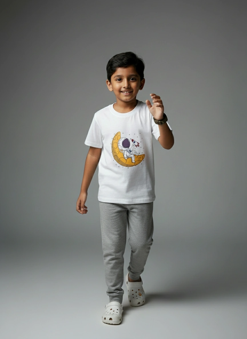 Boys Crew Neck T-Shirt – Cotton Blend – Durable Design | Qonshi
