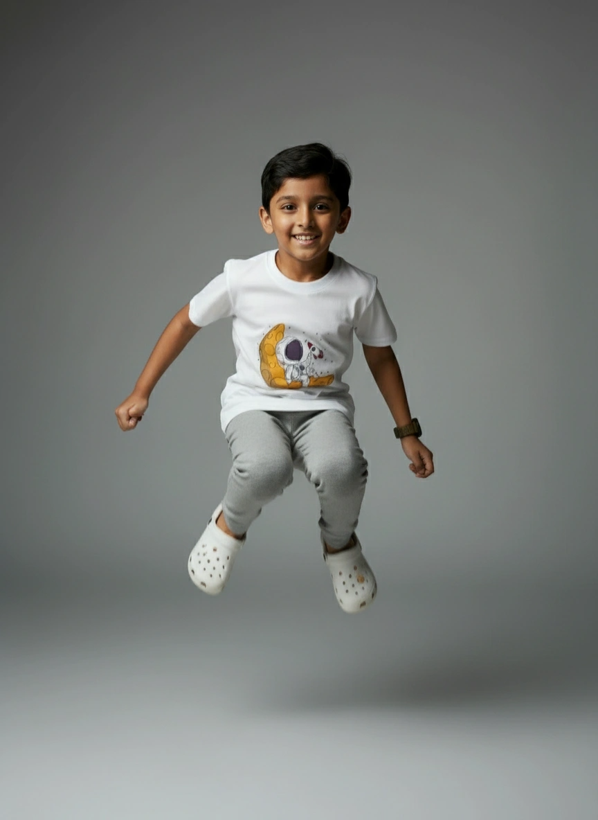 Boys Crew Neck T-Shirt – Cotton Blend – Durable Design | Qonshi