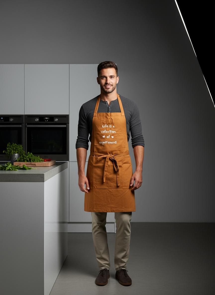 Cotton Kitchen Apron – Adjustable – Comfortable Fit | Qonshi