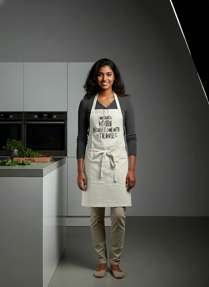 Cotton Kitchen Apron – Adjustable – Comfortable Fit | Qonshi