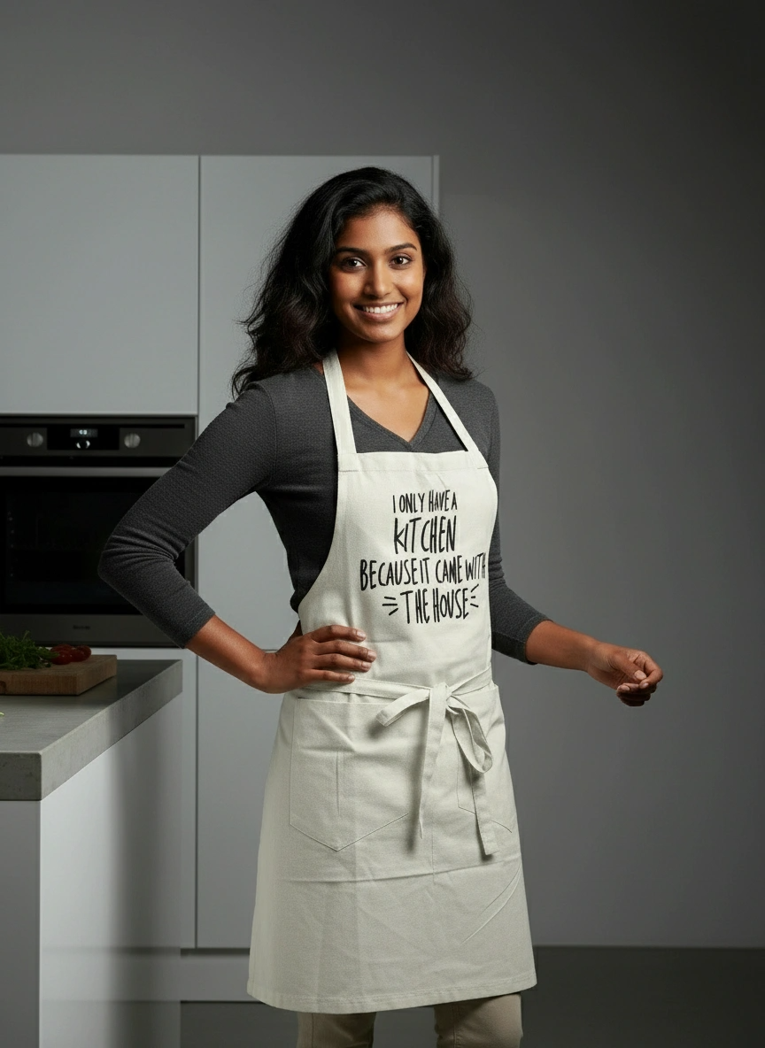 Cotton Kitchen Apron – Adjustable – Comfortable Fit | Qonshi