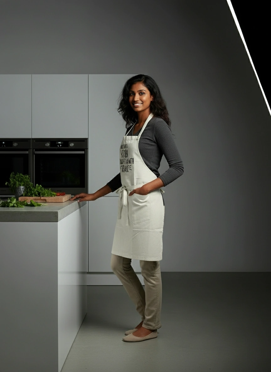 Cotton Kitchen Apron – Adjustable – Comfortable Fit | Qonshi