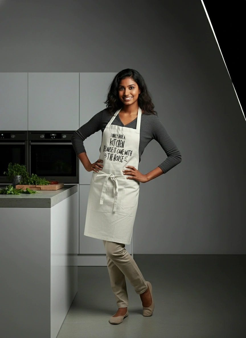 Cotton Kitchen Apron – Adjustable – Comfortable Fit | Qonshi