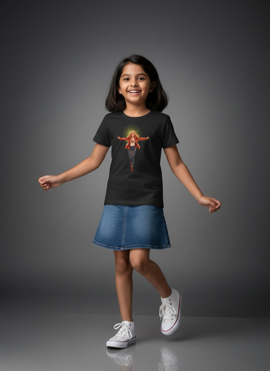 Girl's Crew Neck T Shirt | Main Character Vibes Only  | Qonshi