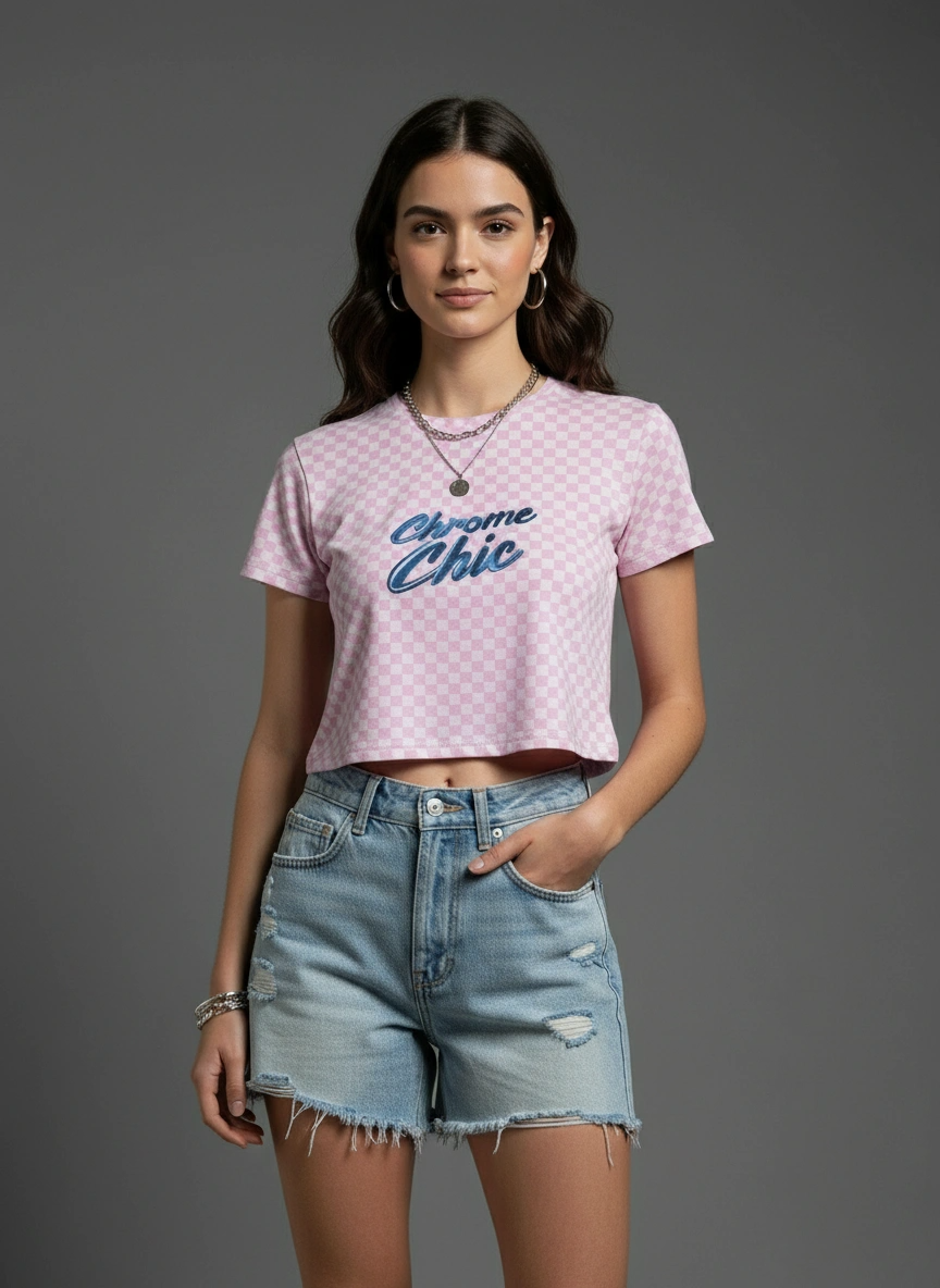 Custom Design Crop Top – Vibrant Print Activewear | by Qonshi 