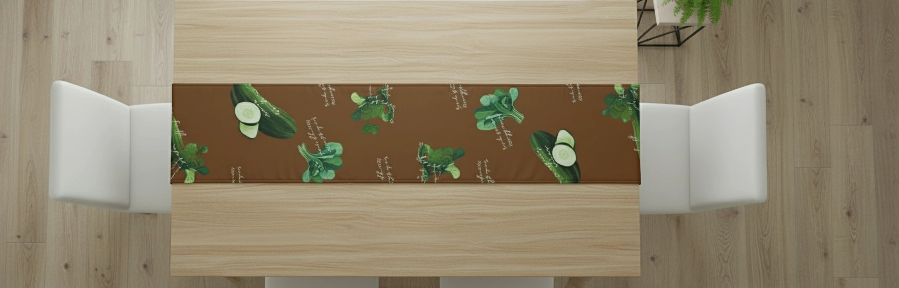 Eat your veggies Table Runner – Poly Woven – Elegant Design | Qonshi