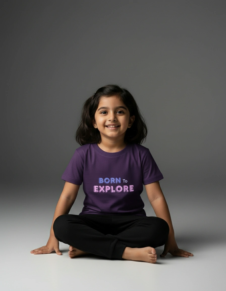 Girls Crew Neck T-Shirt – Cotton Blend – Durable Design | Qonshi