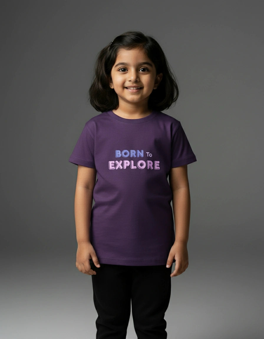 Girls Crew Neck T-Shirt – Cotton Blend – Durable Design | Qonshi