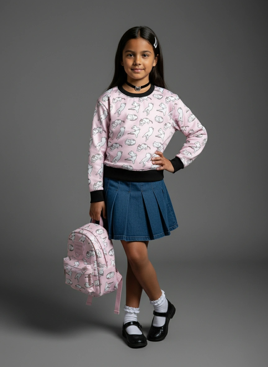 Kids AOP Sweatshirt – Soft – Comfortable Fit | Qonshi