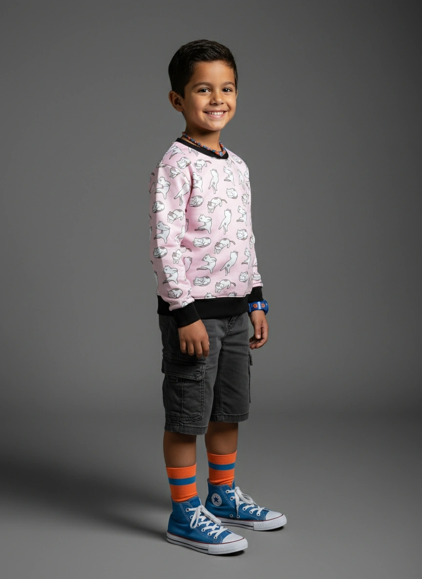 Kids AOP Sweatshirt – Soft – Comfortable Fit | Qonshi