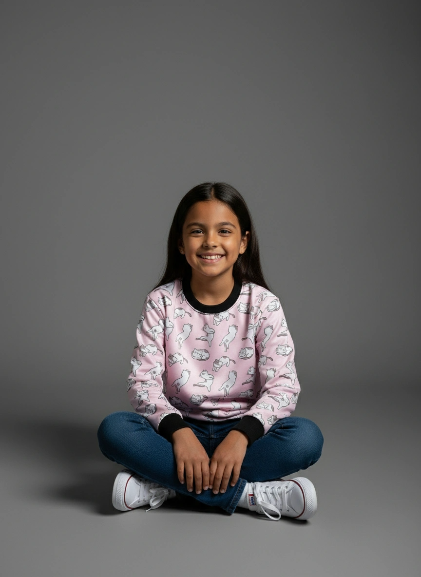 Kids AOP Sweatshirt – Soft – Comfortable Fit | Qonshi