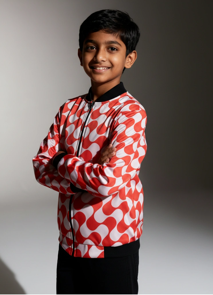 Kids Bomber Jacket – AOP Design – Comfortable Fit | Qonshi