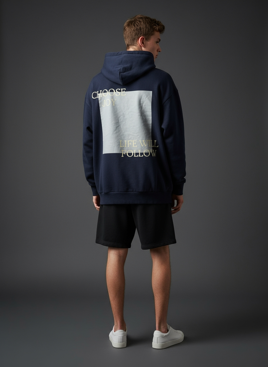 Oversized Hoodie | Choose Joy - Life will Follow| Heavyweight Comfort | Qonshi 