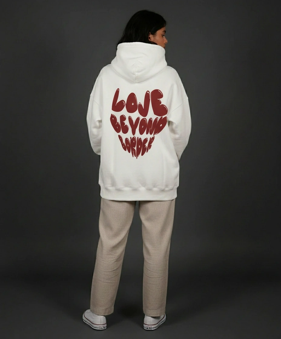 Oversized Hoodie | Love Beyond Borders | Heavyweight Comfort | Qonshi