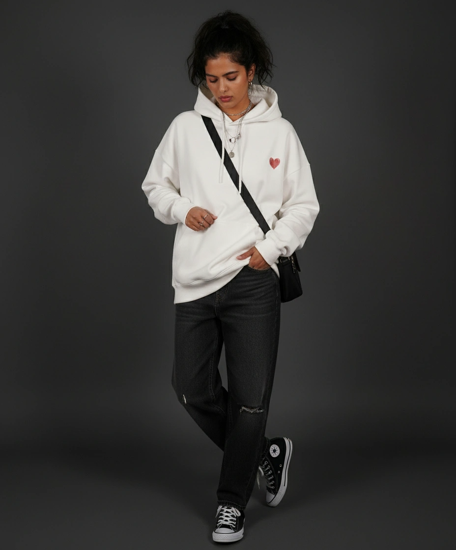 Oversized Hoodie | Love Beyond Borders | Heavyweight Comfort | Qonshi