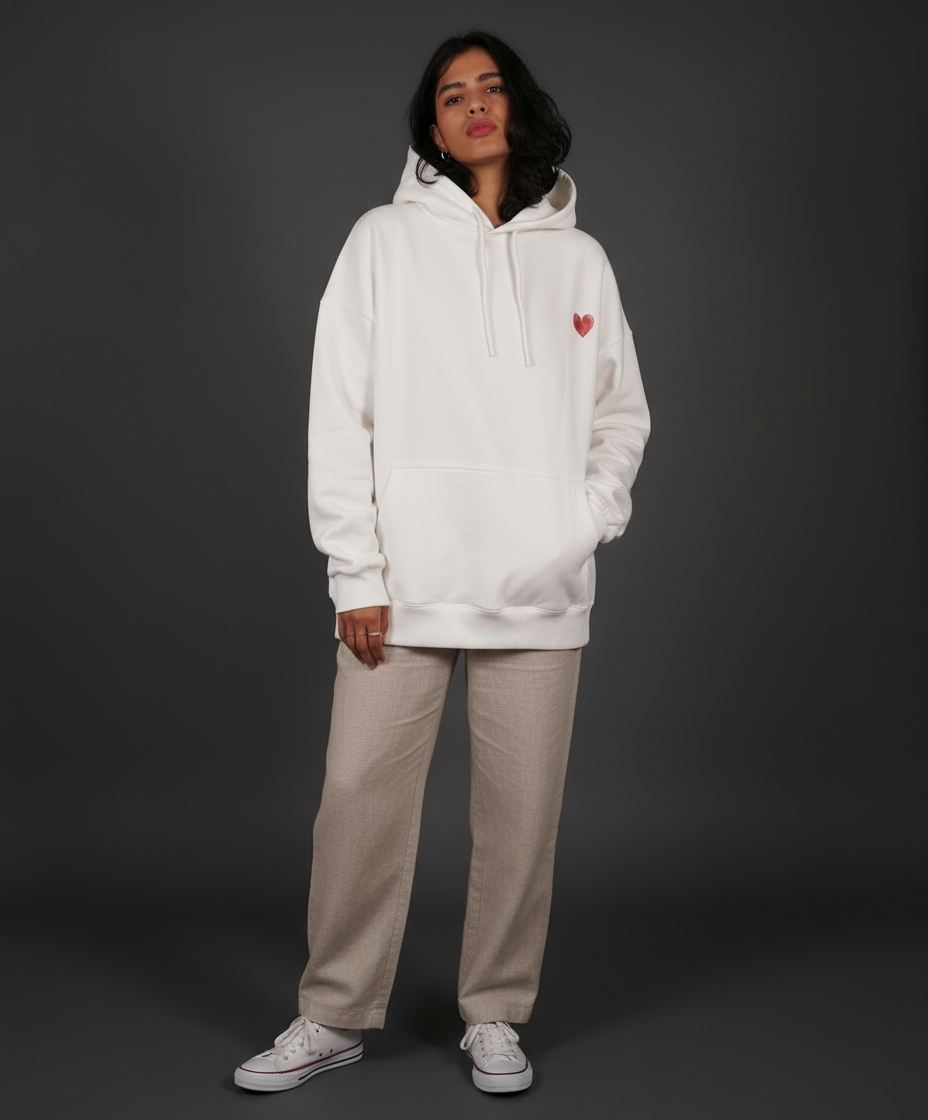 Oversized Hoodie | Love Beyond Borders | Heavyweight Comfort | Qonshi 
