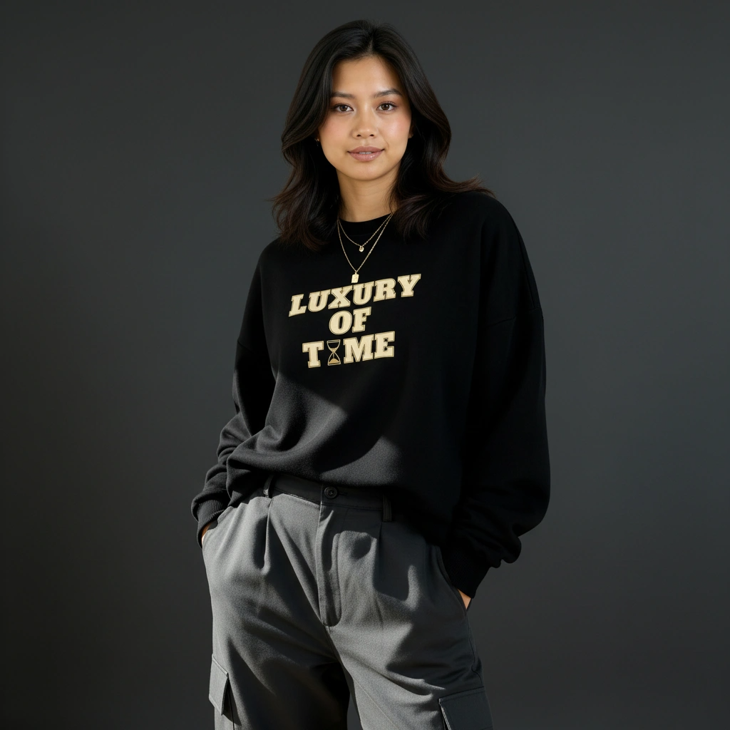 Oversized Sweatshirt | Luxury of Time | Heavyweight Comfort | Qonshi