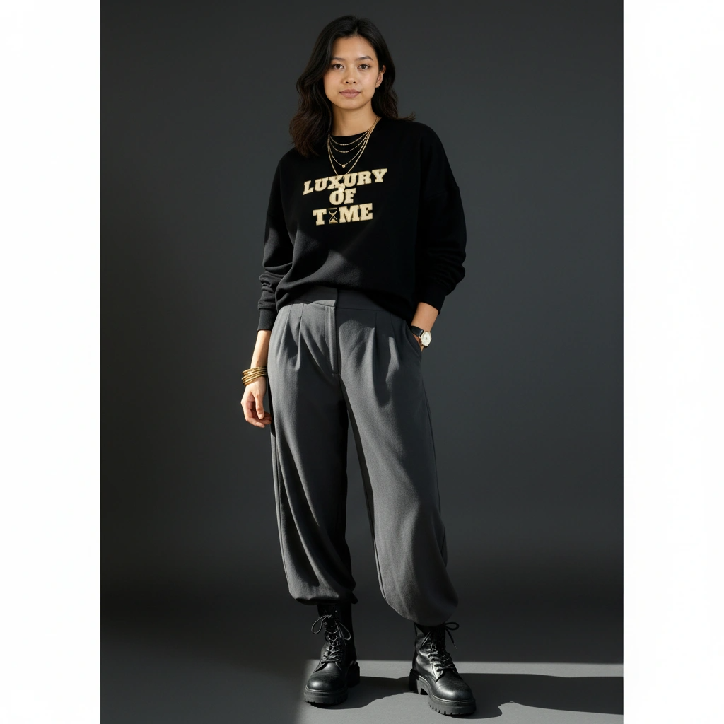 Oversized Sweatshirt | Luxury of Time | Heavyweight Comfort | Qonshi