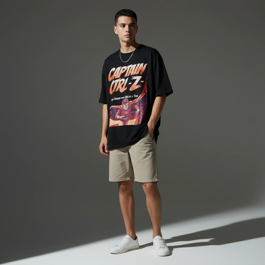 Oversized T-Shirt | Captain Ctrl-Z | Qonshi