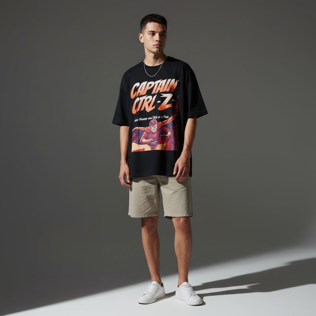 Oversized T-Shirt | Captain Ctrl-Z | Qonshi
