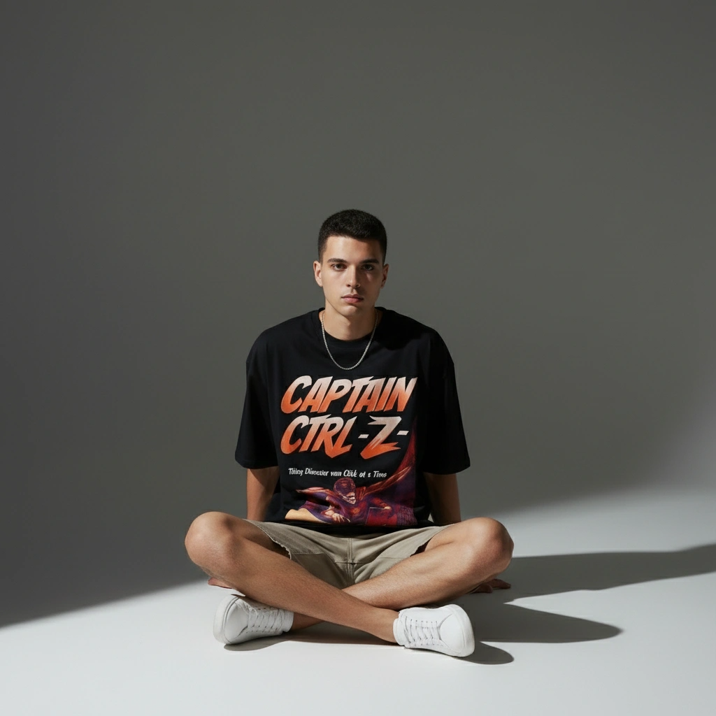 Oversized T-Shirt | Captain Ctrl-Z | Qonshi