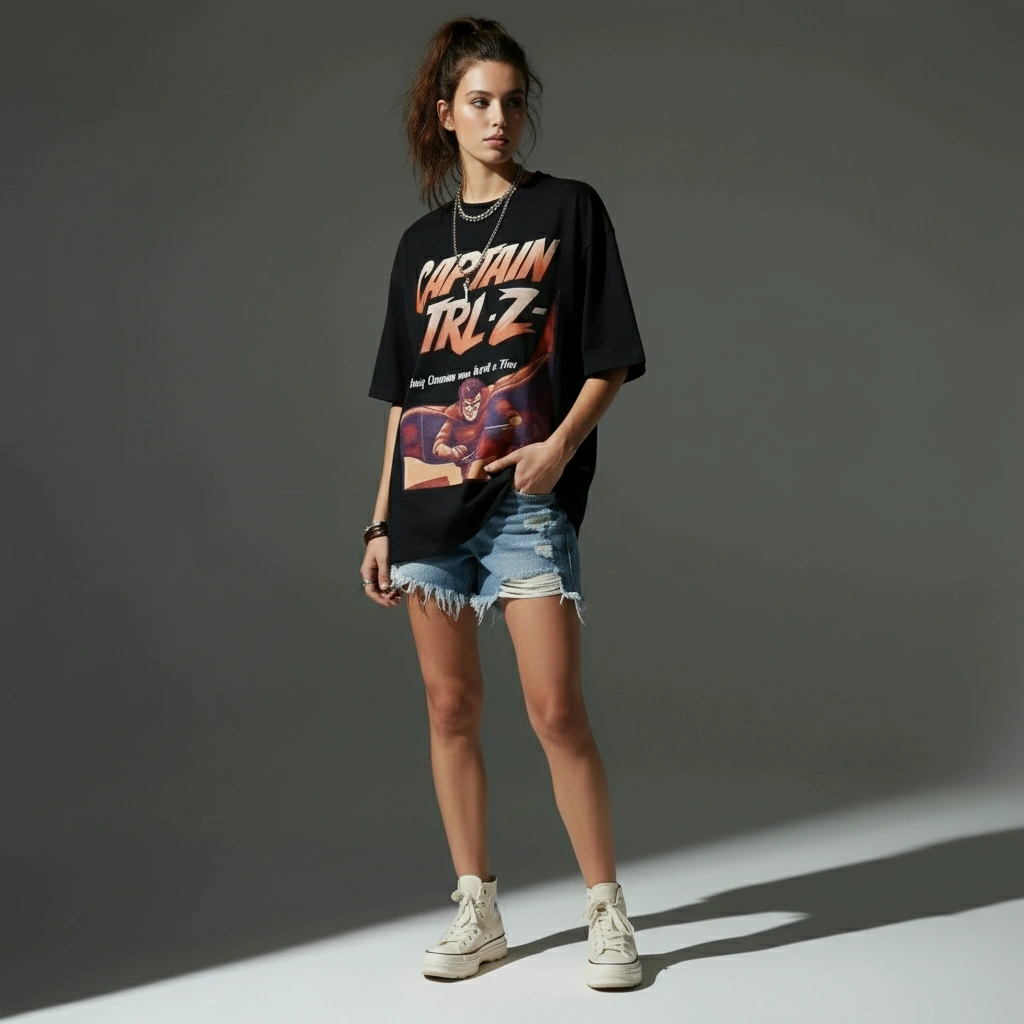 Oversized T-Shirt | Captain Ctrl-Z | Qonshi