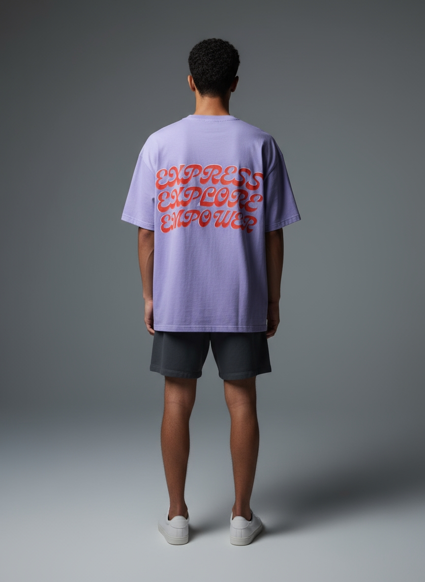 Oversized T-Shirt | Express - Explore - Empower | Premium Comfort | Qonshi