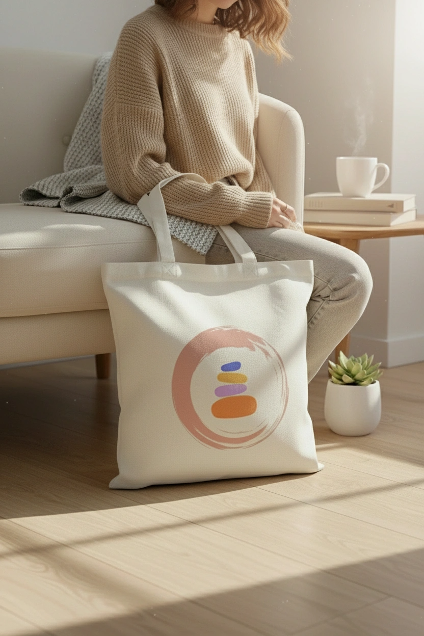Pure_Cotton_Everyday_Tote_Bag_Eco-Friendly_Secure_Zipper_Qonshi