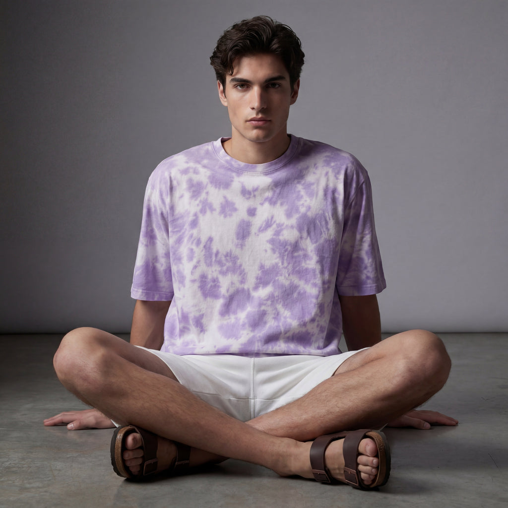 Tie Dye Oversized T-Shirt | Lavender | 100% Handmade | Unisex