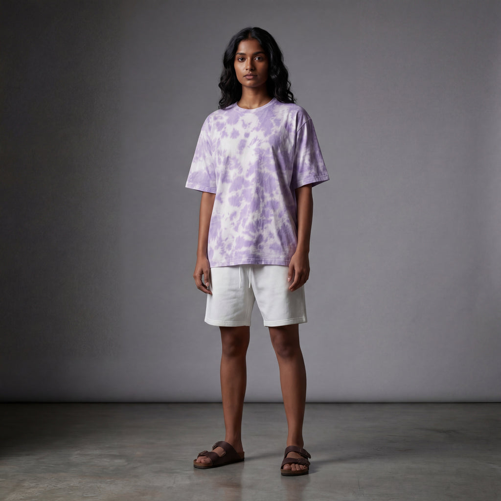 Tie Dye Oversized T-Shirt | Lavender | 100% Handmade | Unisex