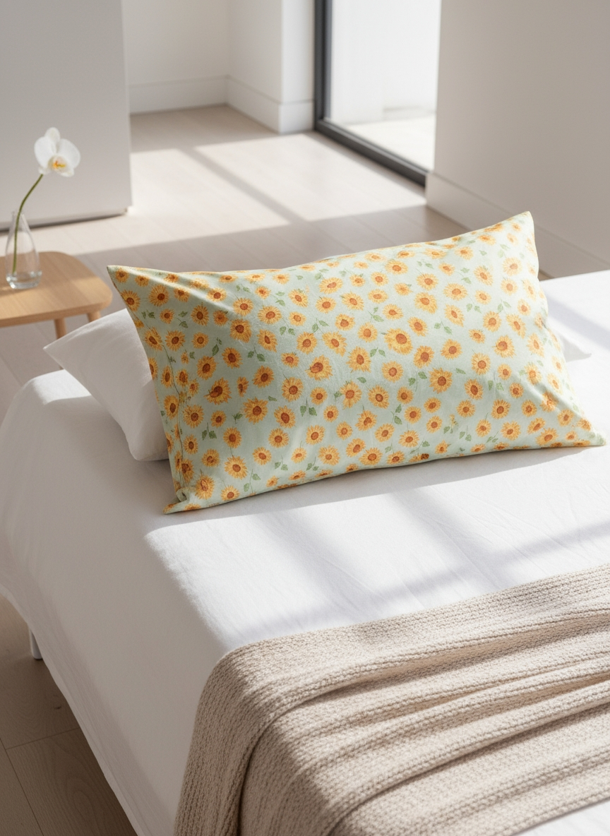 Summer Sun Pillow Cover – Poly-Lycra – Zipperless Design | Qonshi
