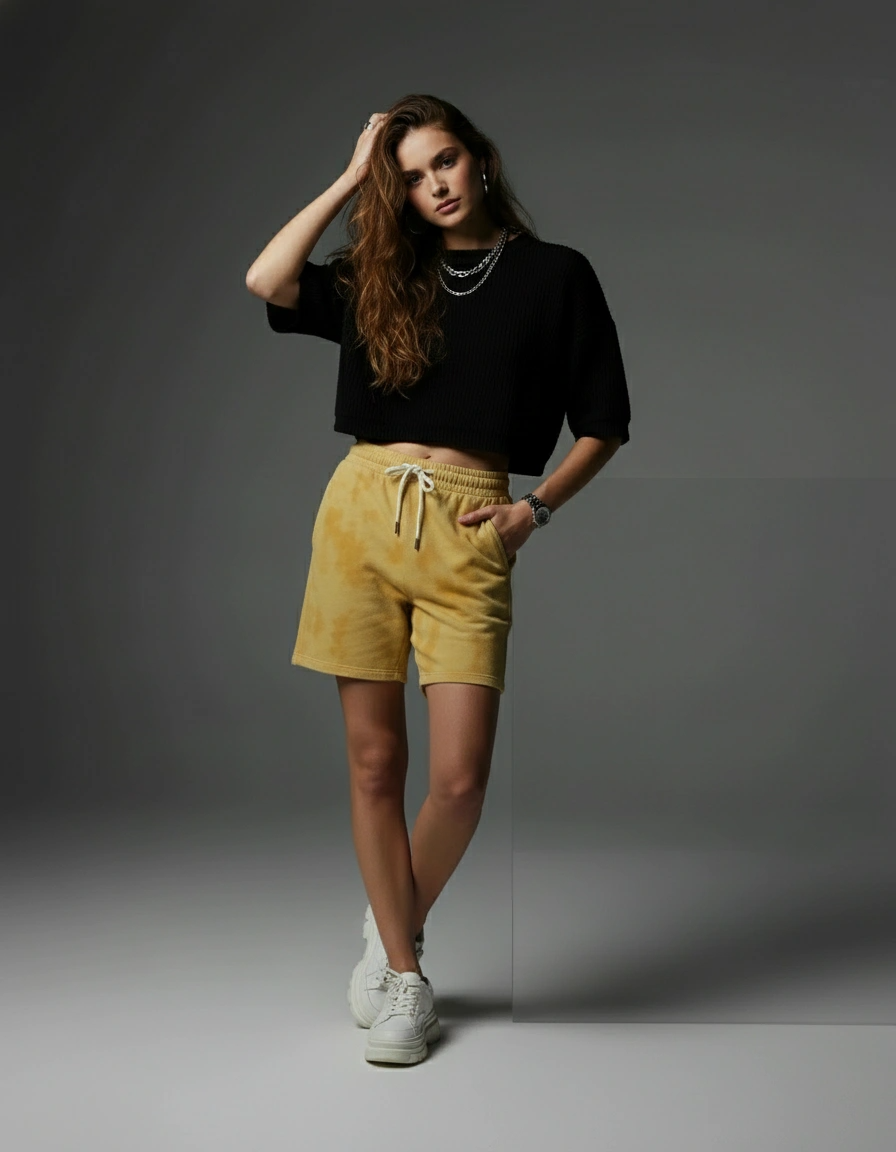 Tie-Dye Shorts – Comfortable Fit – Casual Style | Qonshi