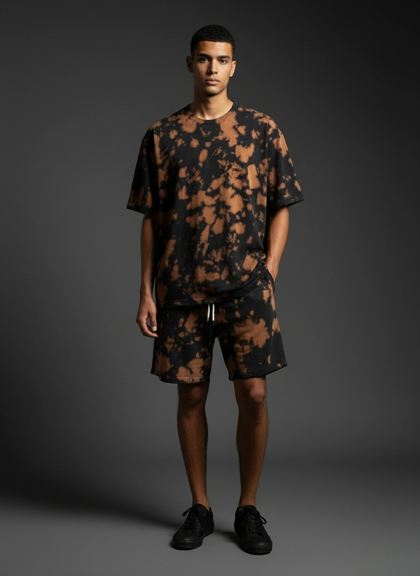 Tie Dye Oversized T-Shirt | Brown-Black | 100% Handmade | Qonshi 