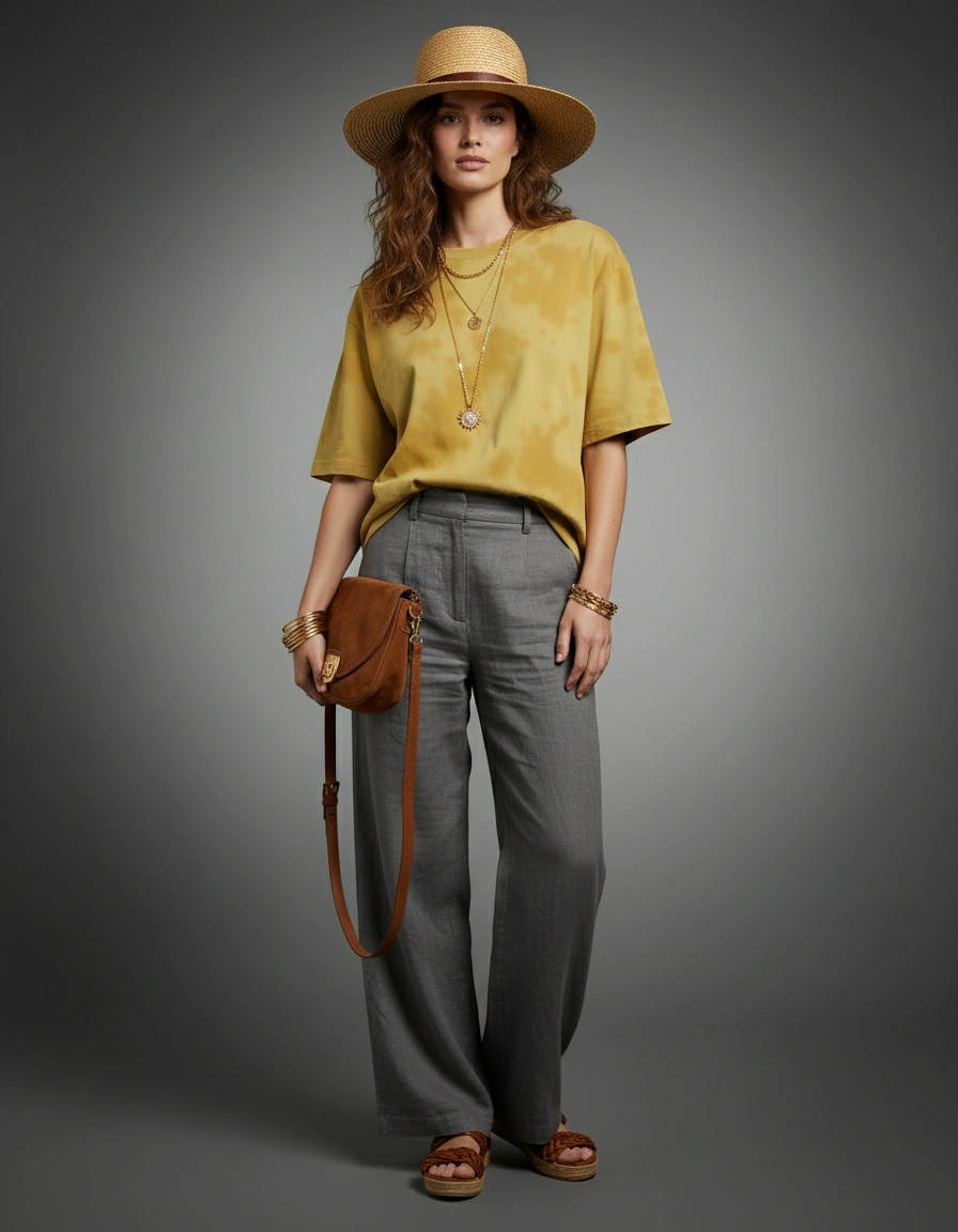 Tie Dye Oversized T-Shirt | Yellow | 100% Handmade | Qonshi