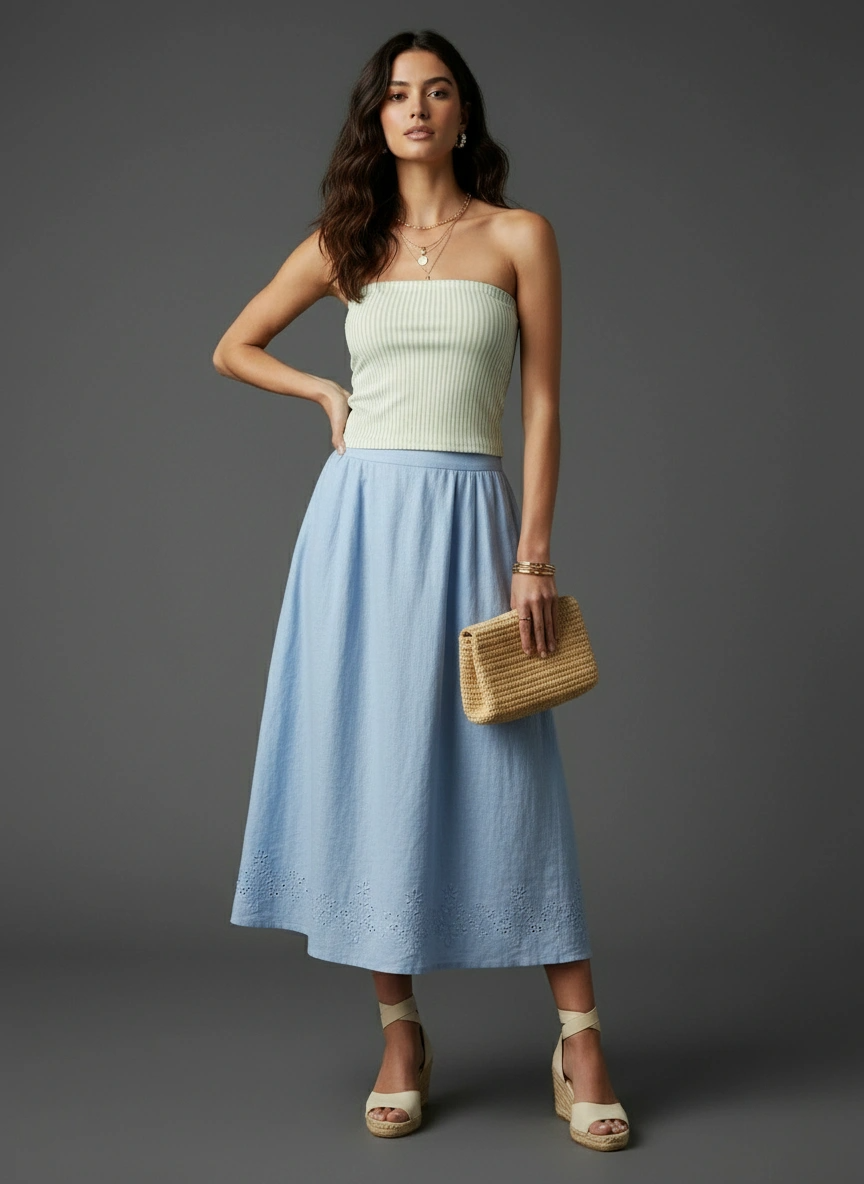 Tube Top – Sleeveless – Vertical Stripes | Qonshi