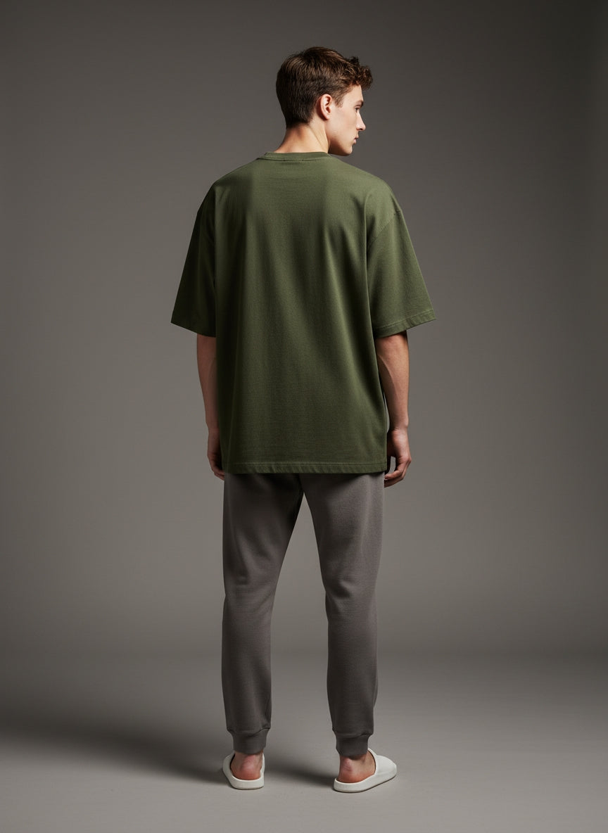 Oversized T-Shirt | Olive Green | Qonshi