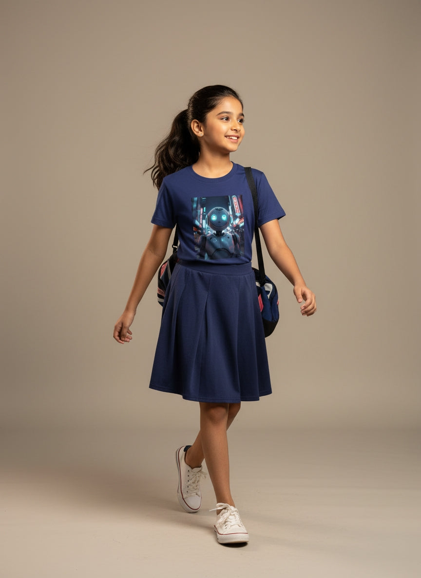 Kids Cotton Crew Neck T-Shirt | Qonshi