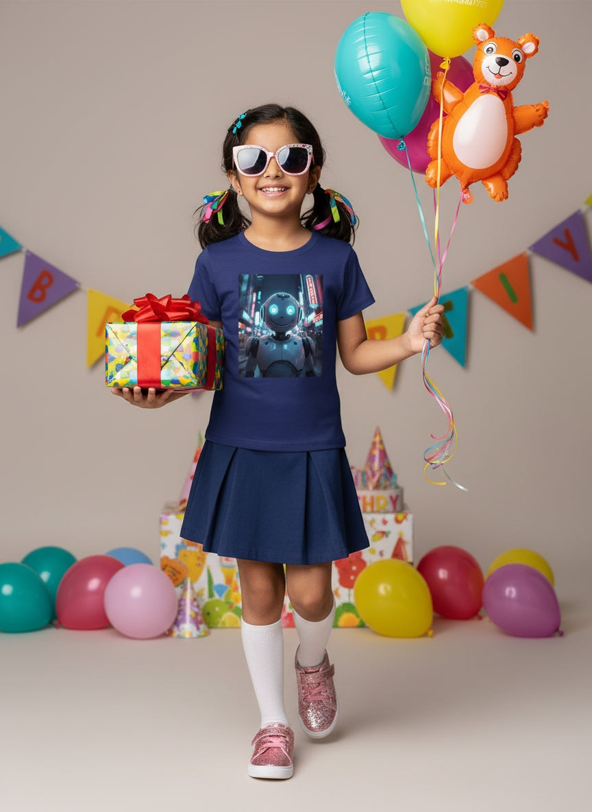 Kids Cotton Crew Neck T-Shirt | Qonshi