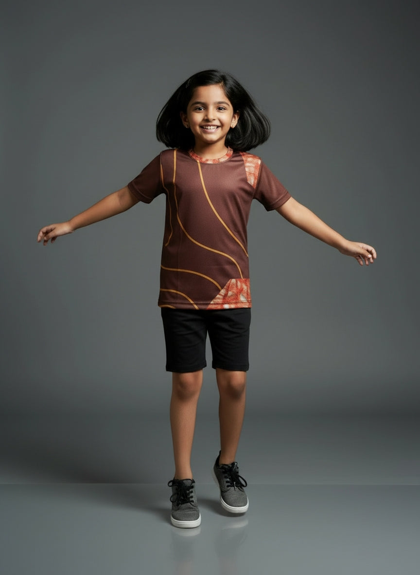 Kids Dry-fit Sport T-Shirt | Brown
