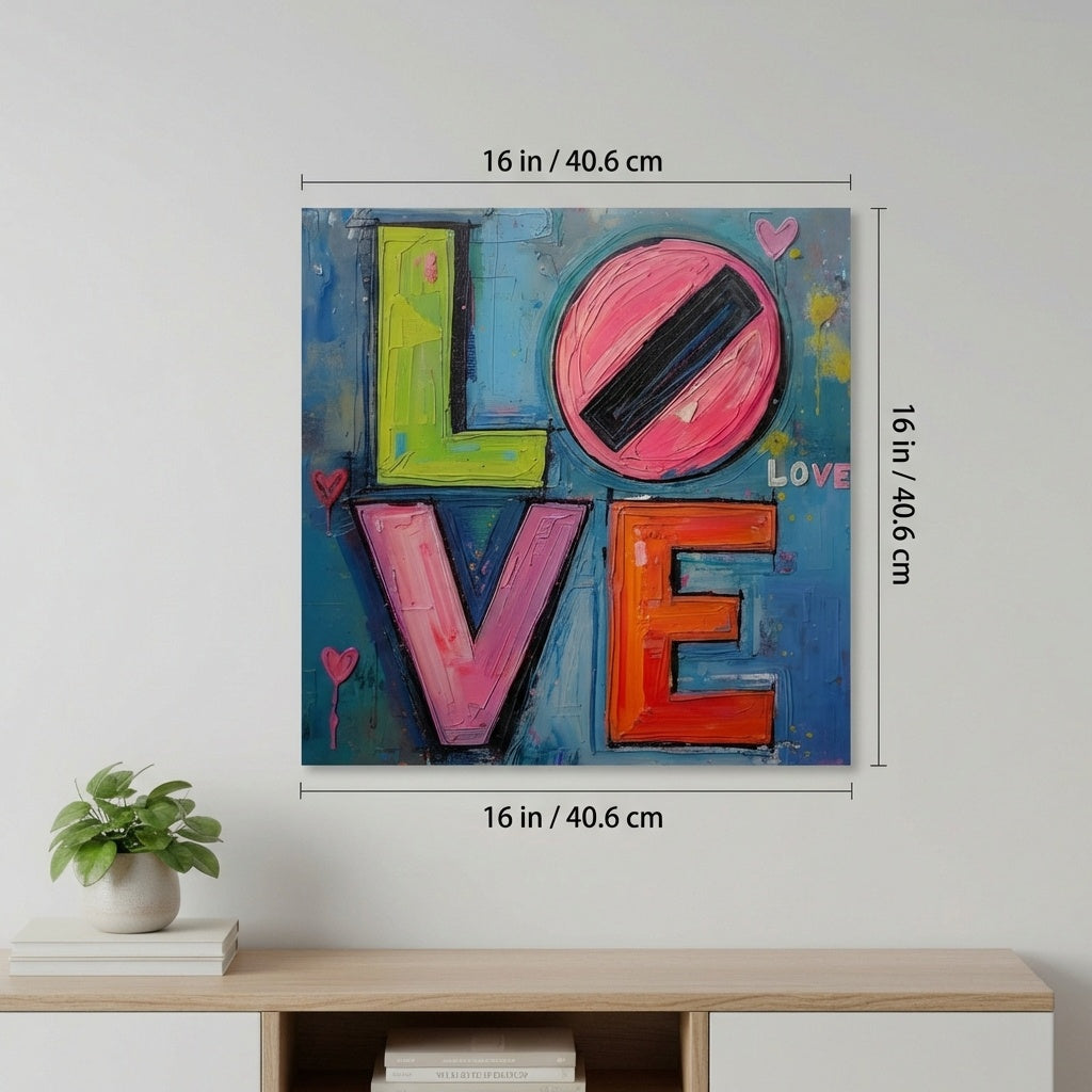 Acrylic Wall Art | Digital painting | LOVE | 16*16 inch