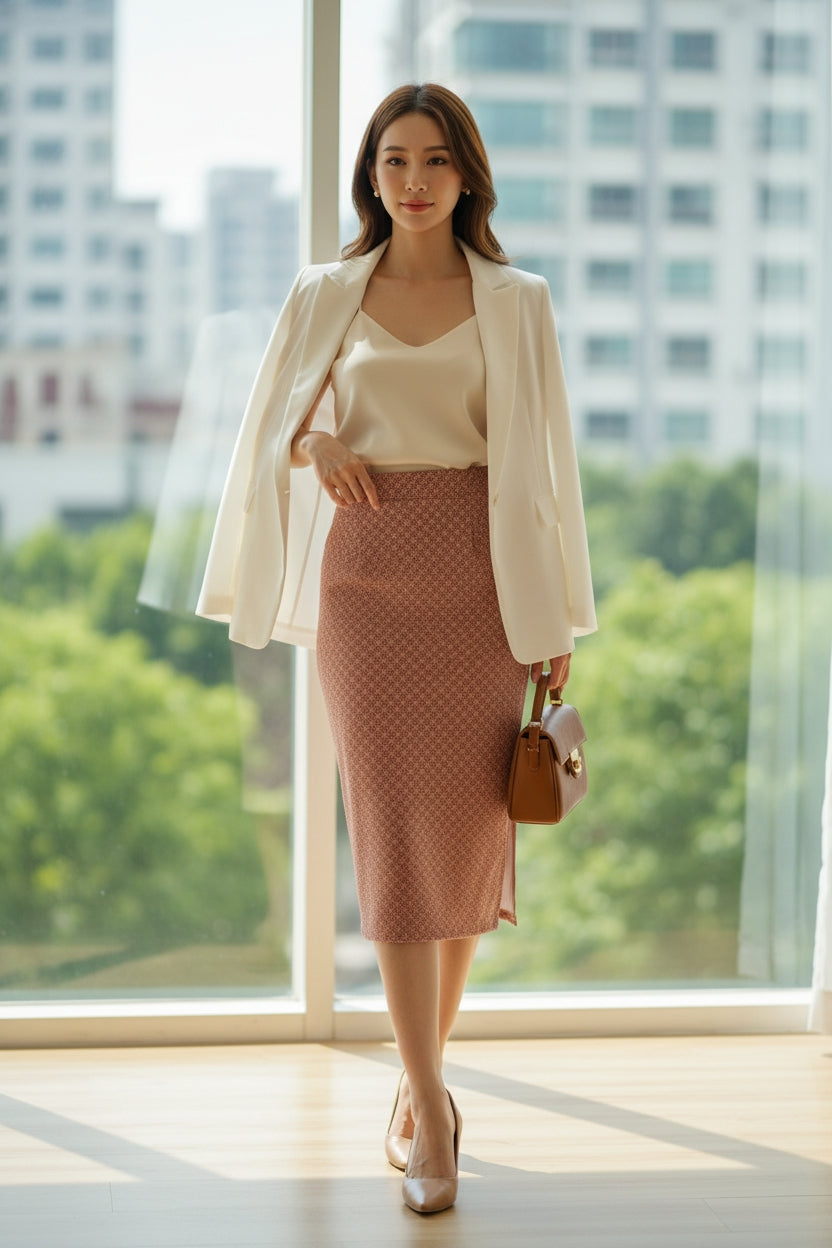 Pencil Skirt With Side Slit – Premium Stretch | Qonshi