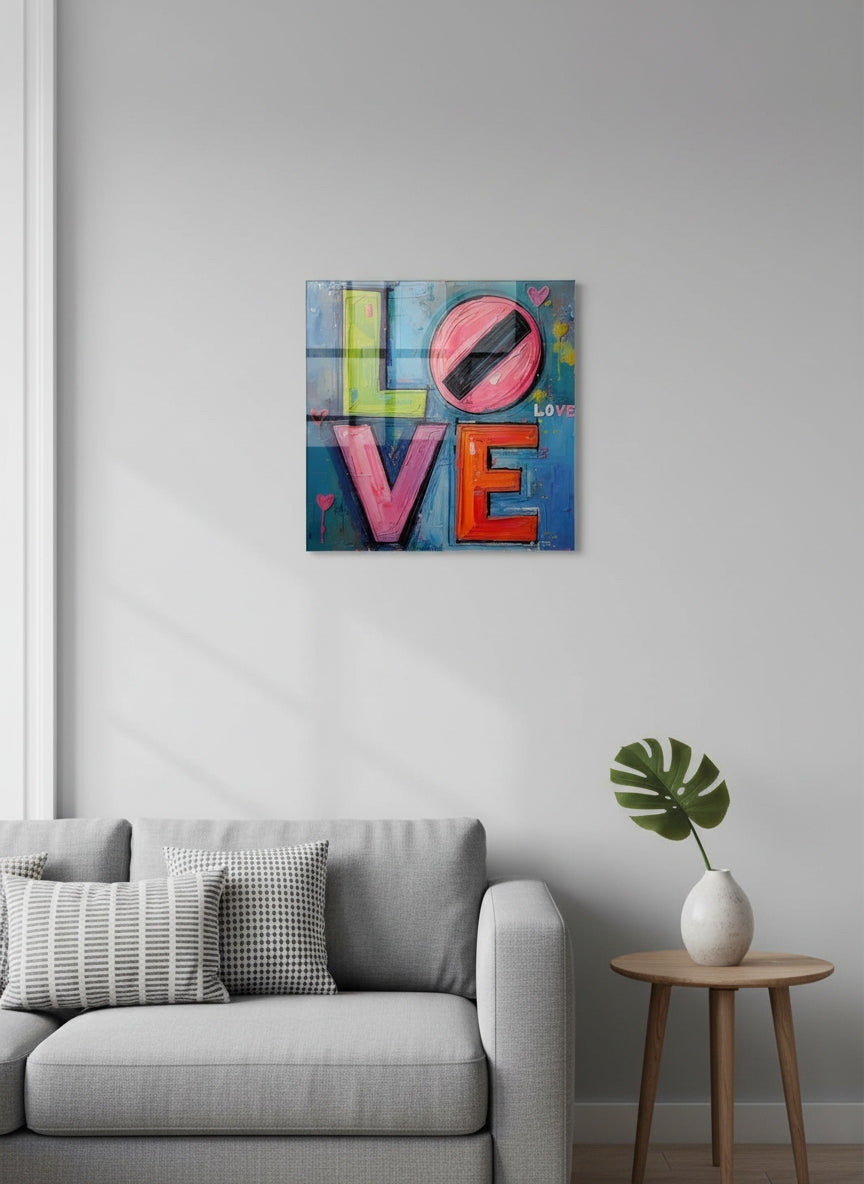 Acrylic Wall Art | Digital painting | LOVE | 16*16 inch