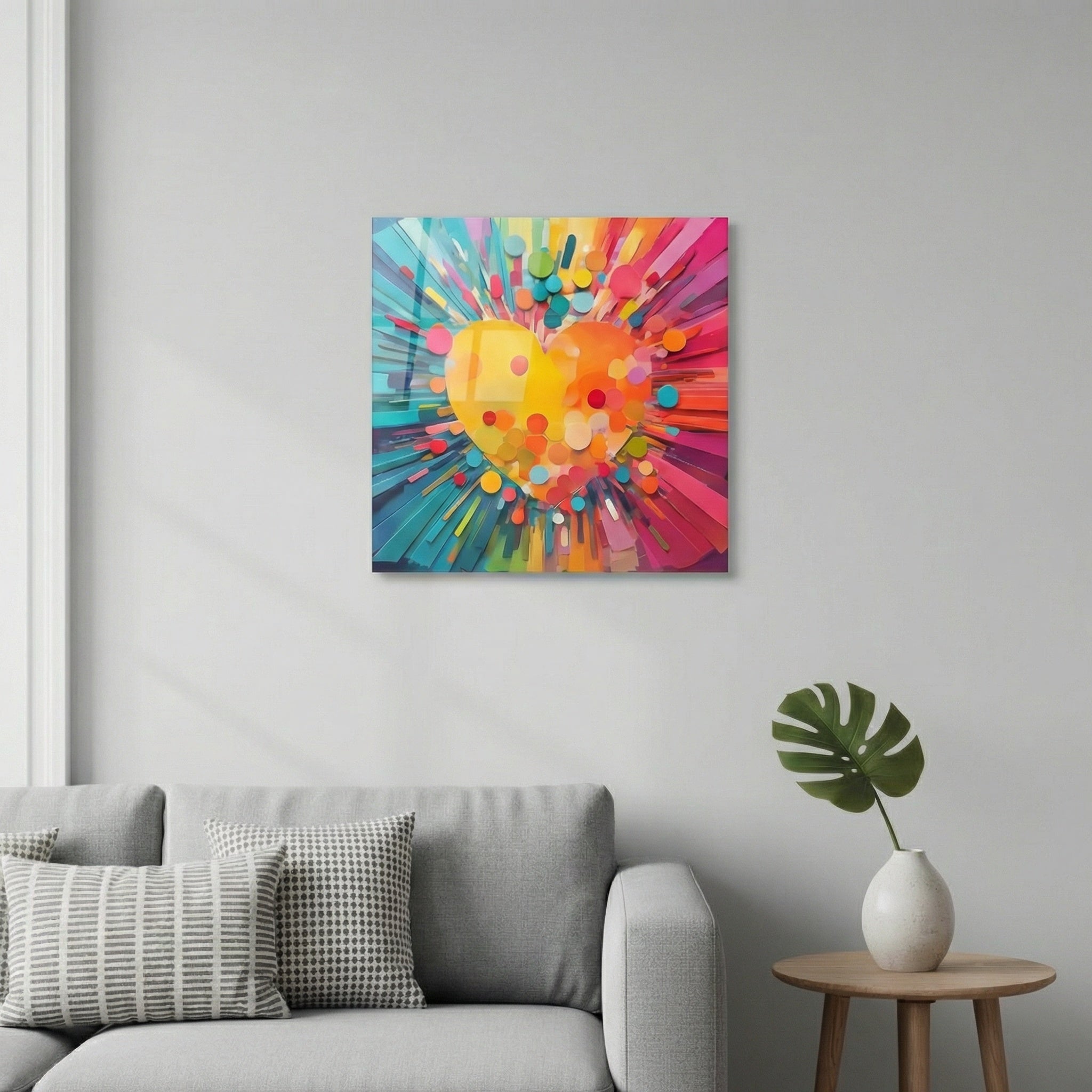 Acrylic Wall Art | Digital painting | Romantic Heart | 12*12 inch