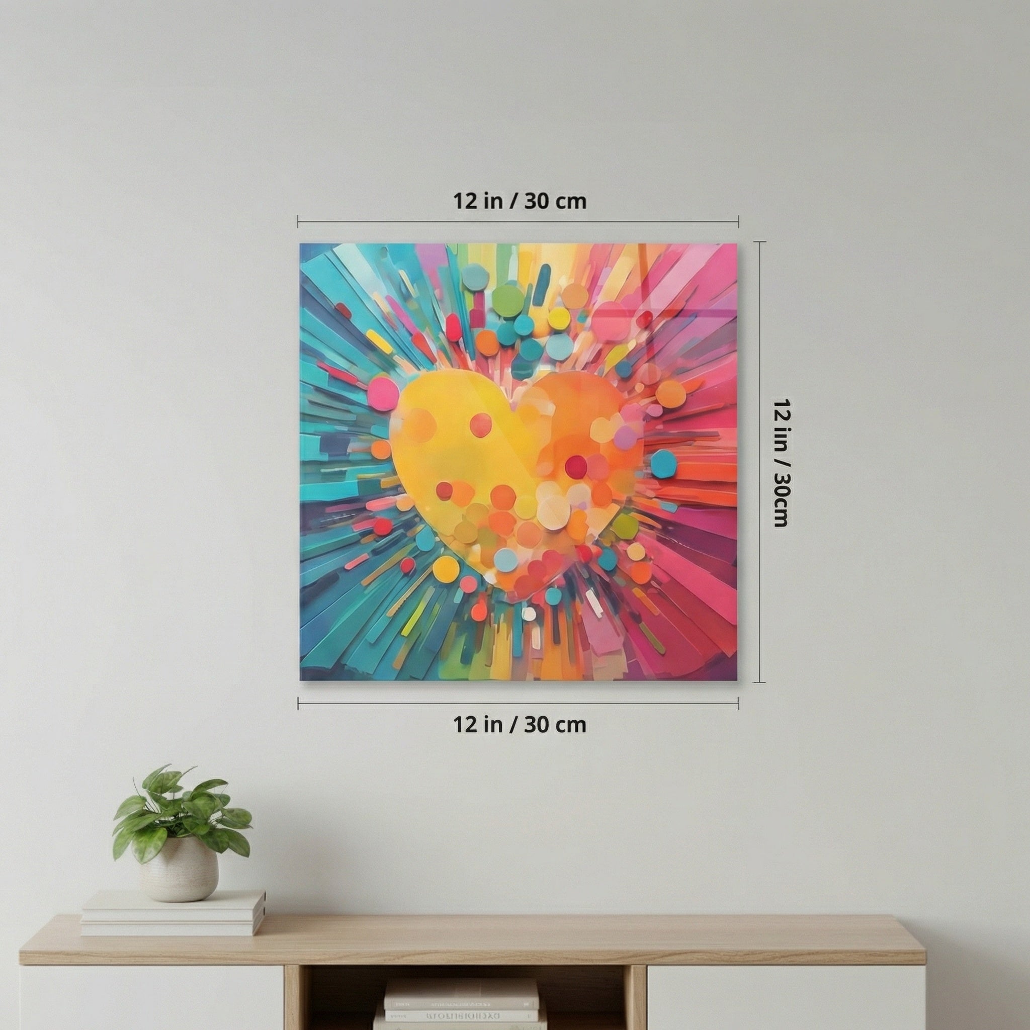 Acrylic Wall Art | Digital painting | Romantic Heart | 12*12 inch
