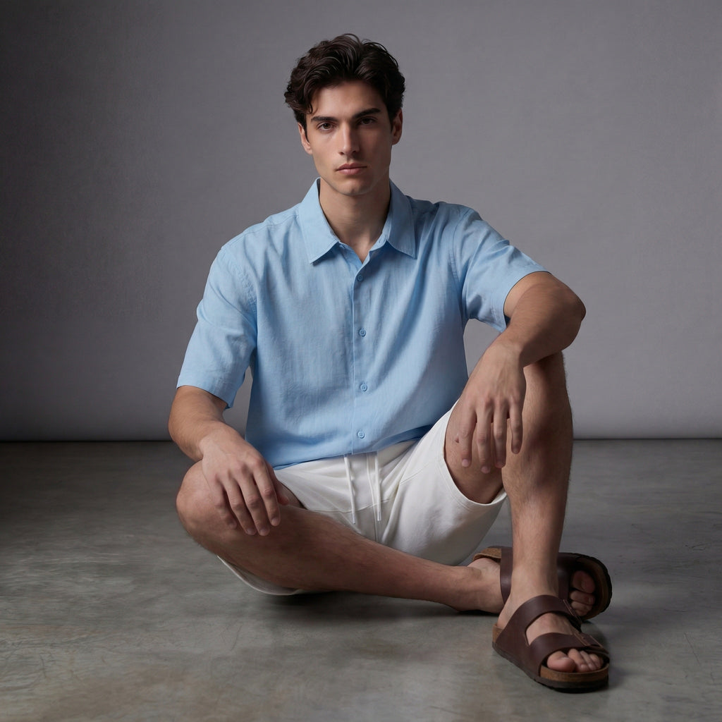 Unisex Oversized Solid Shirt | Pure Cotton | Blue