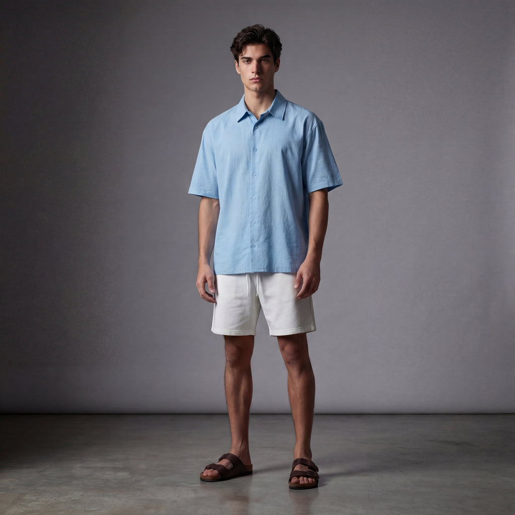 Unisex Oversized Solid Shirt | Pure Cotton | Blue