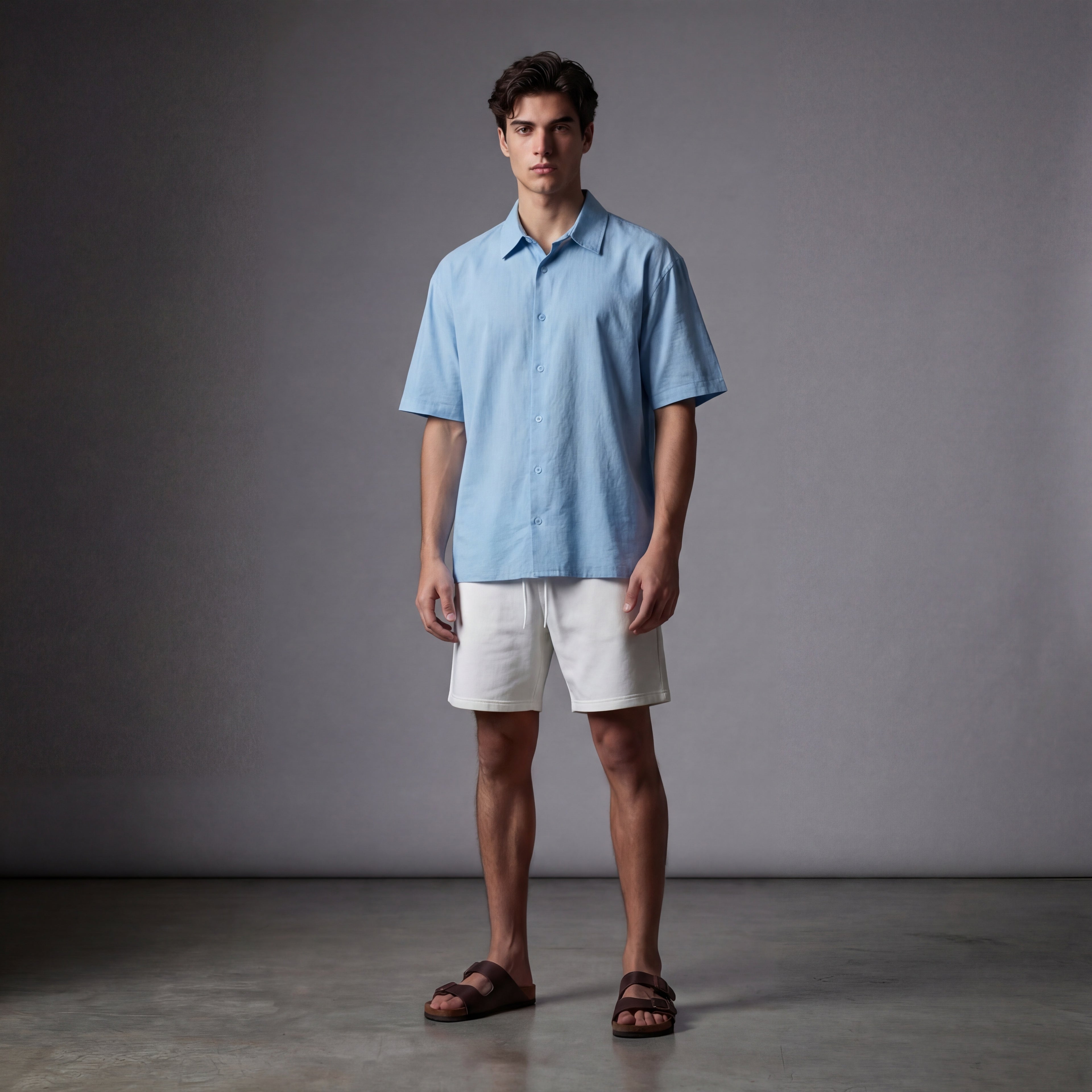 Unisex Oversized Solid Shirt | Pure Cotton | Blue